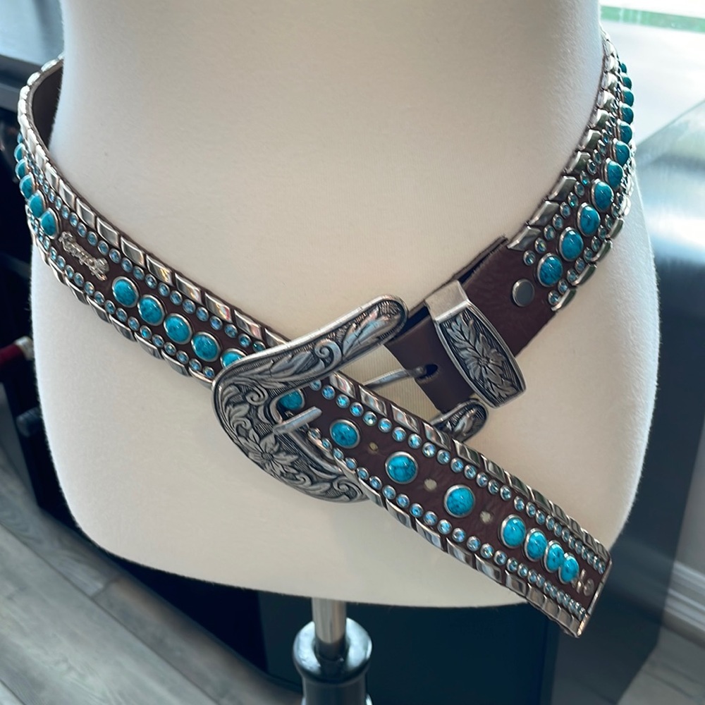 Streets Ahead Turquoise Beaded 34” Belt